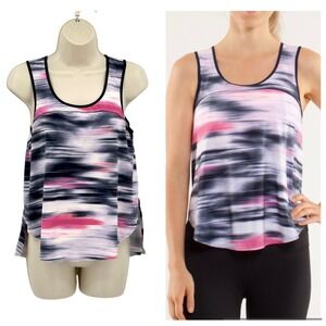 RARE Lululemon Run Split Athletic Tank Top Women's XS 0-2 Mirage Deep Indigo